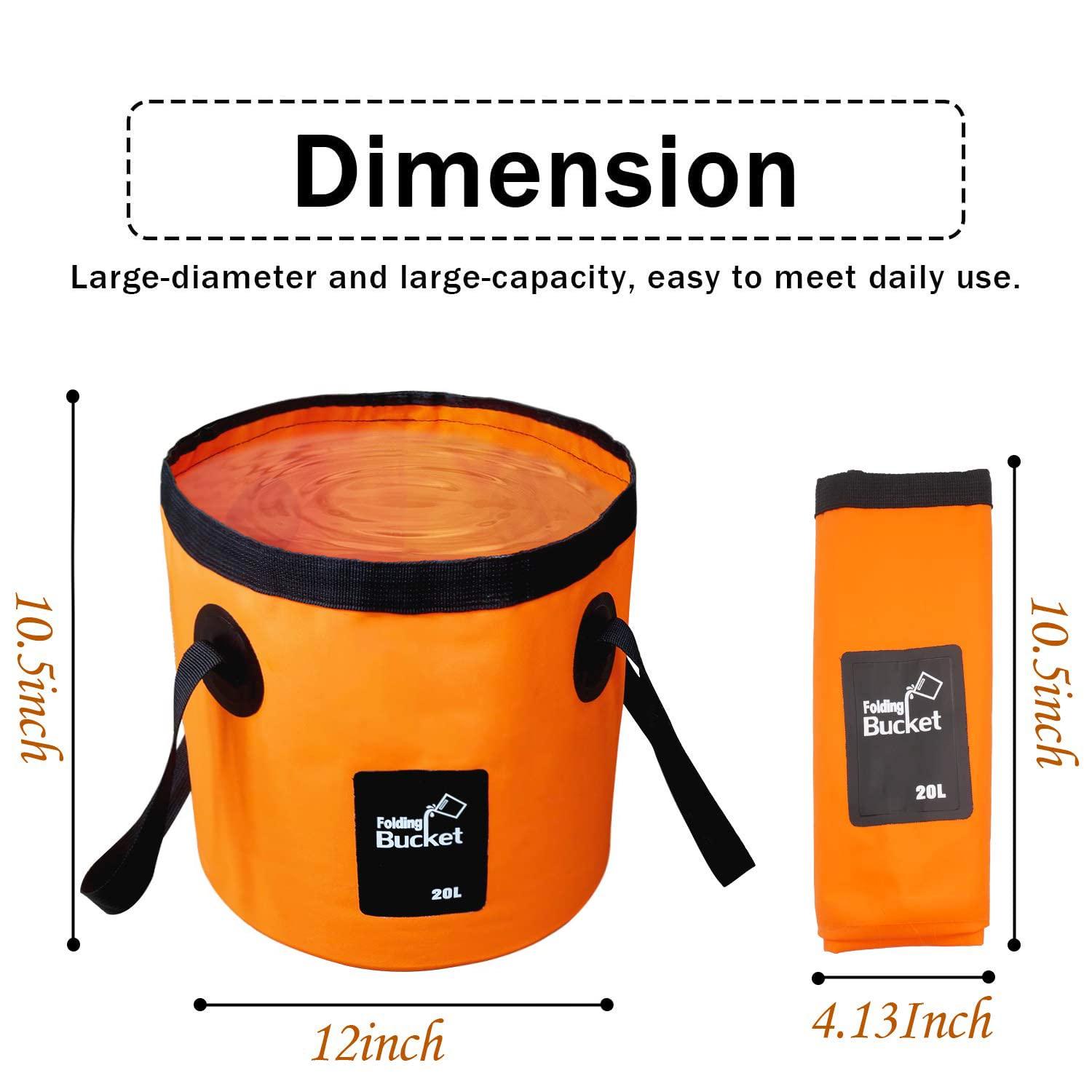 Esthesia Collapsible Bucket, Esthesia 5 Gallon Bucket Multifunctional Portable Collapsible Wash Basin Folding Bucket Water Container Fishing Bucket for Travelling Camping Hiking Fishing Gardening