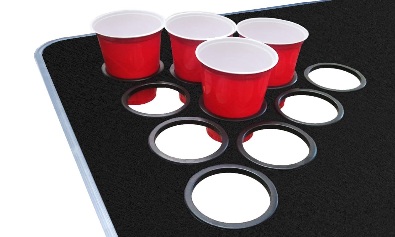 PartyPongTables.com 8-Foot Professional Beer Pong Table w/Cup Holes & LED Lights - Atlanta Baseball Diamonds