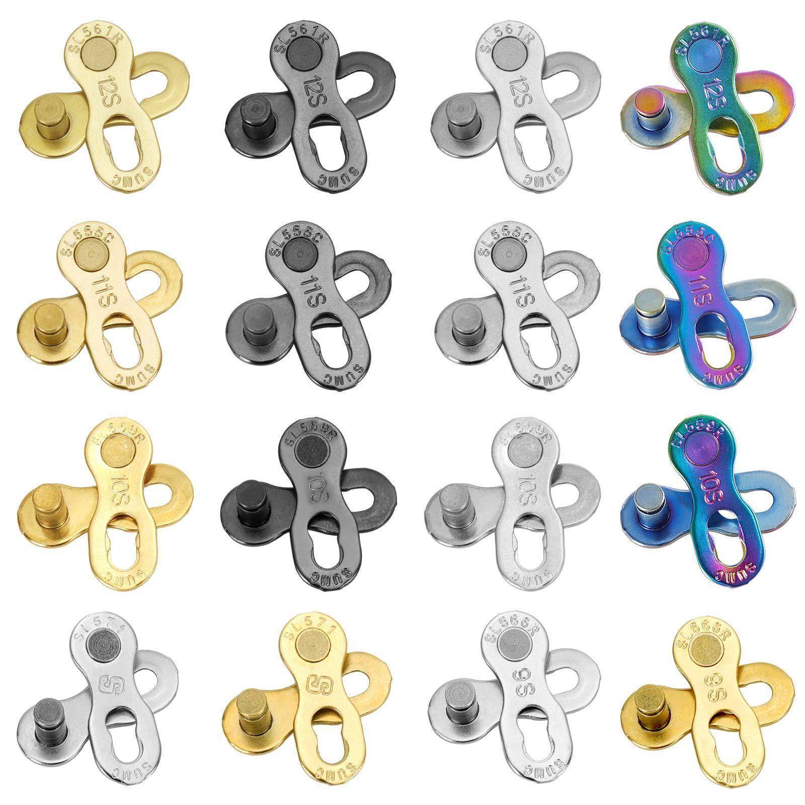 Inkesky Inkesky 4 Pairs Re-usable Quick Link for Bike Chains - Compatible with Shimano/KMC/Campagnolo/SRAM (9-Speed (Rainbow))