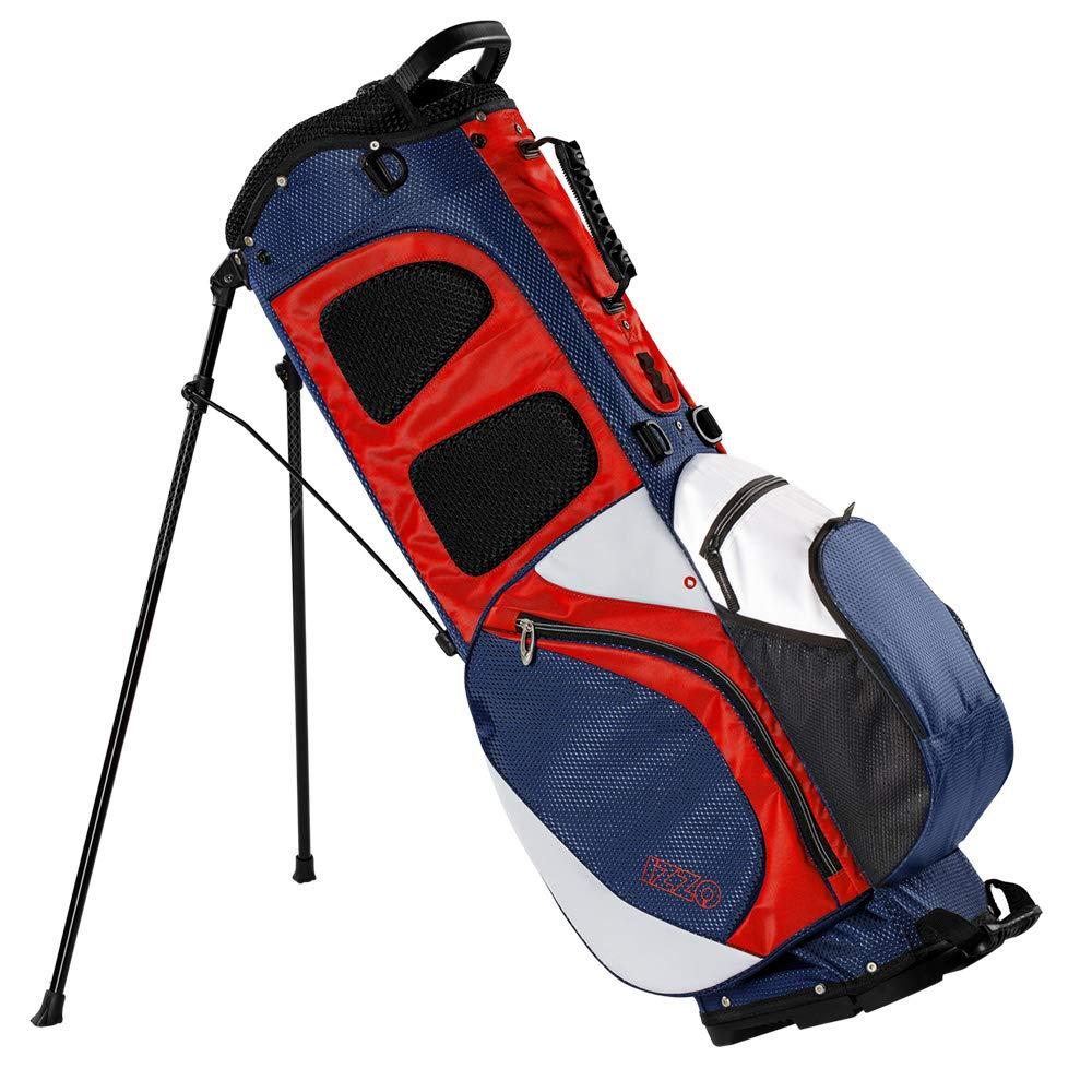 Izzo Izzo Golf Izzo Ultra-Lite Stand Golf Bag With Dual-Strap & Exclusive Features, Red/White/Blue