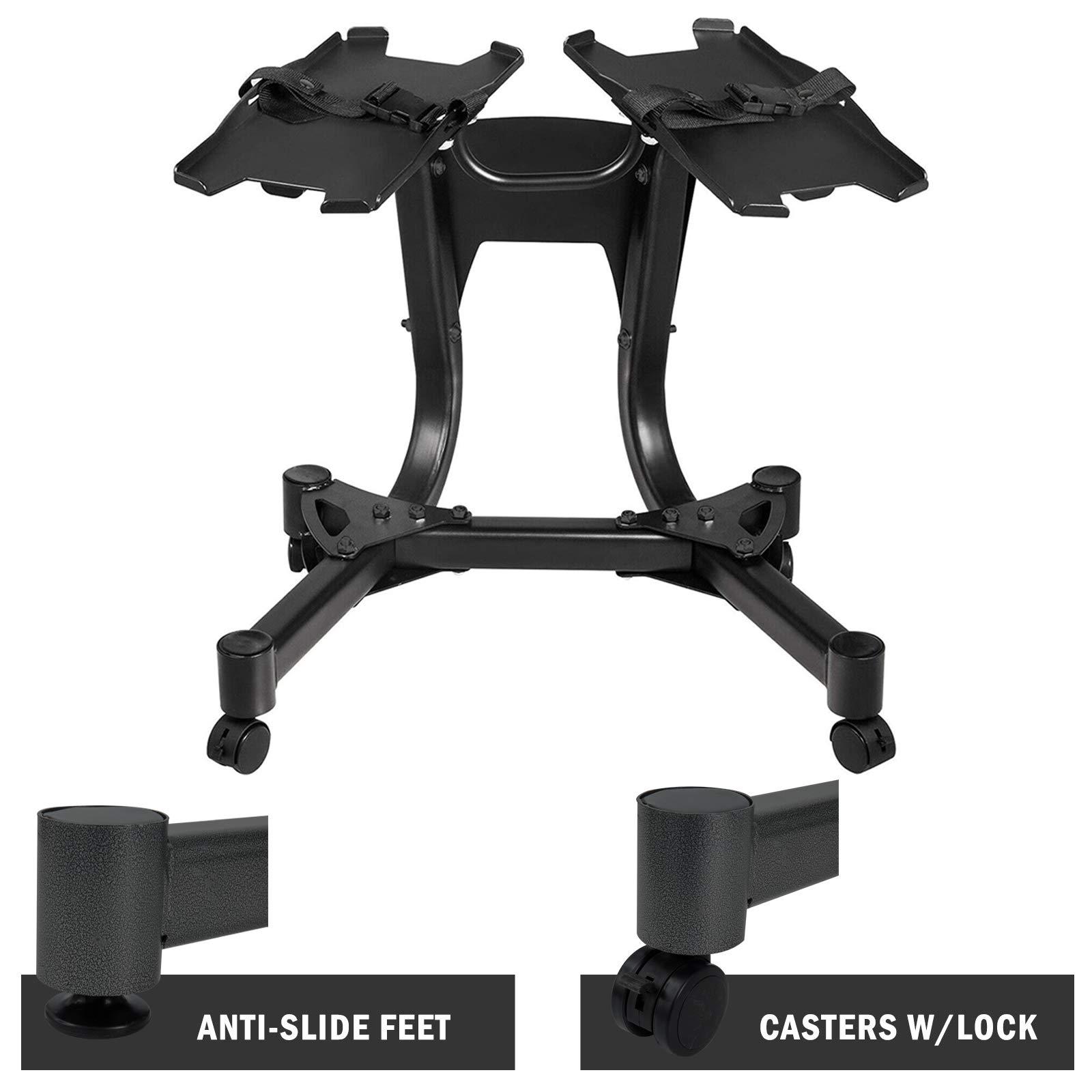 Bavnnro Bavnnro Adjustable Dumbbell Stand 330LBS Dumbbell Rack Standard Metal Dumbbell Holder Weight Rack Storage Stand for Home Gym(Only Stand) (Black)