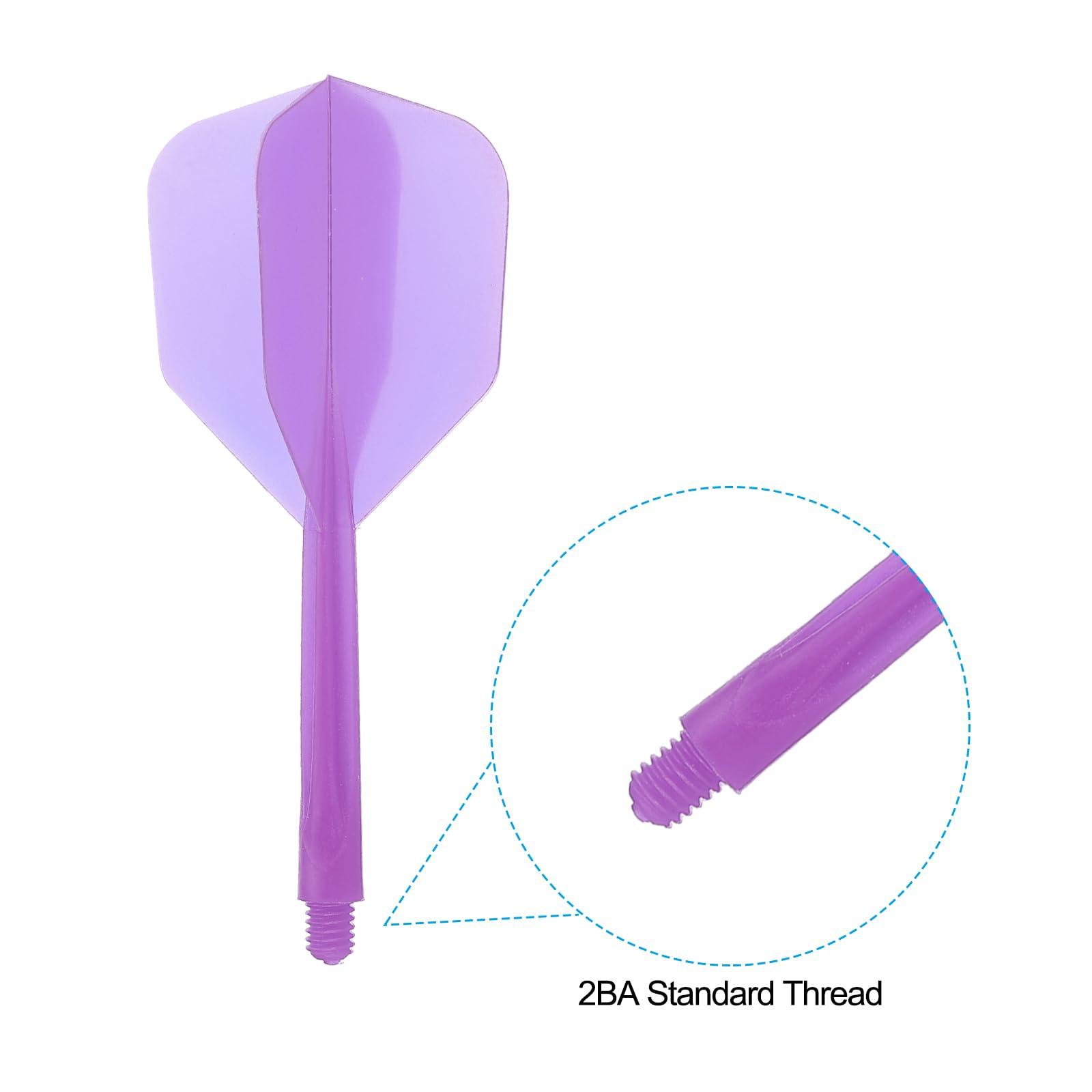 PATIKIL PATIKIL Integrated Dart Shaft and Flights, 15 Pack 2BA Thread Plastic Dart Flights, Purple