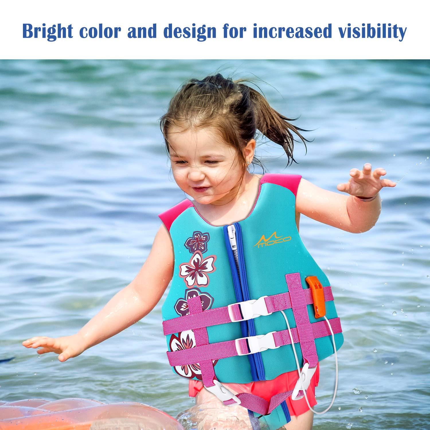 MoKo MoKo Swimming Vest for Kids 27-46 lbs, Clearance Children Swim Vests Water Activity Equipment Cute Pattern Watersports Swimming Device for Toddlers Boys Girls, M Size - Lake Blue