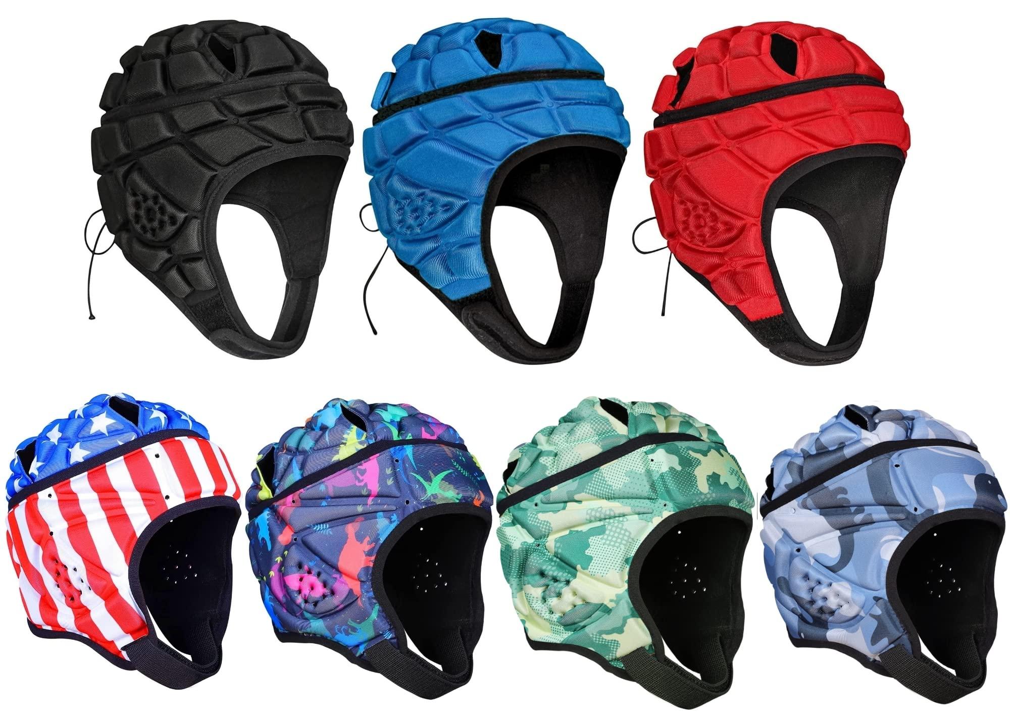 TIAXU TIAXU TIAXU TIAXU Rugby Helmet - Soft Padded Headgear 7v7 Flag Football Headguard Soccer Head Protection Protective Soft Helmet Football for Youth & Adult