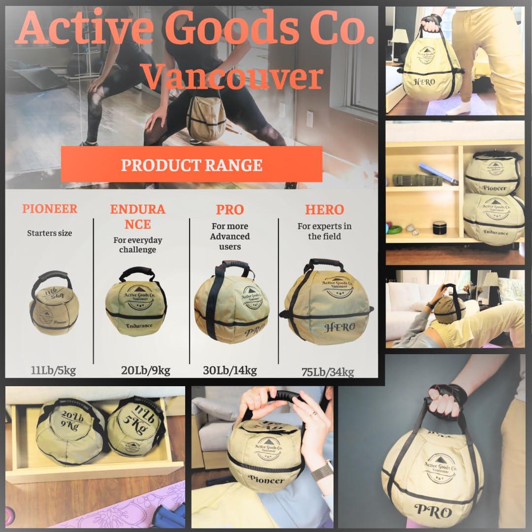 ActiveGoodsCo ActiveGoodsCo. Kettlebell Sandbag for fitness workout, different sizes 11Lb to 75lb. Visit to see the options (May Vary, 2pack 11lb no weight)