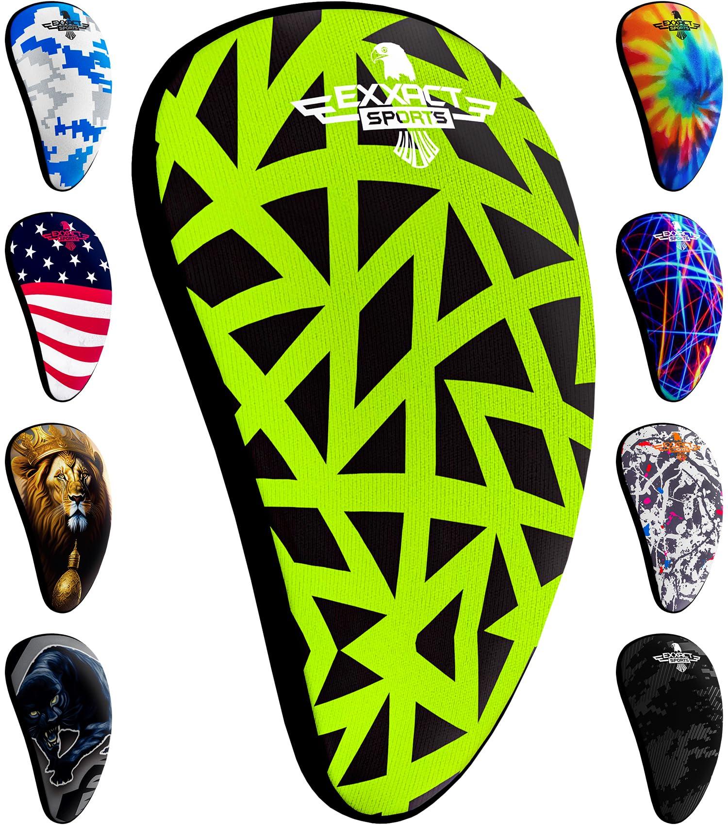 Exxact Sports Exxact Sports Lightweight Athletic Cup Mens & Boys with Soft Rim Comfort for Superior Support, Baseball Cup Youth Boys for T-ball, Football, Lacrosse, Hockey Groin Protector (X-Large, Neon Green)