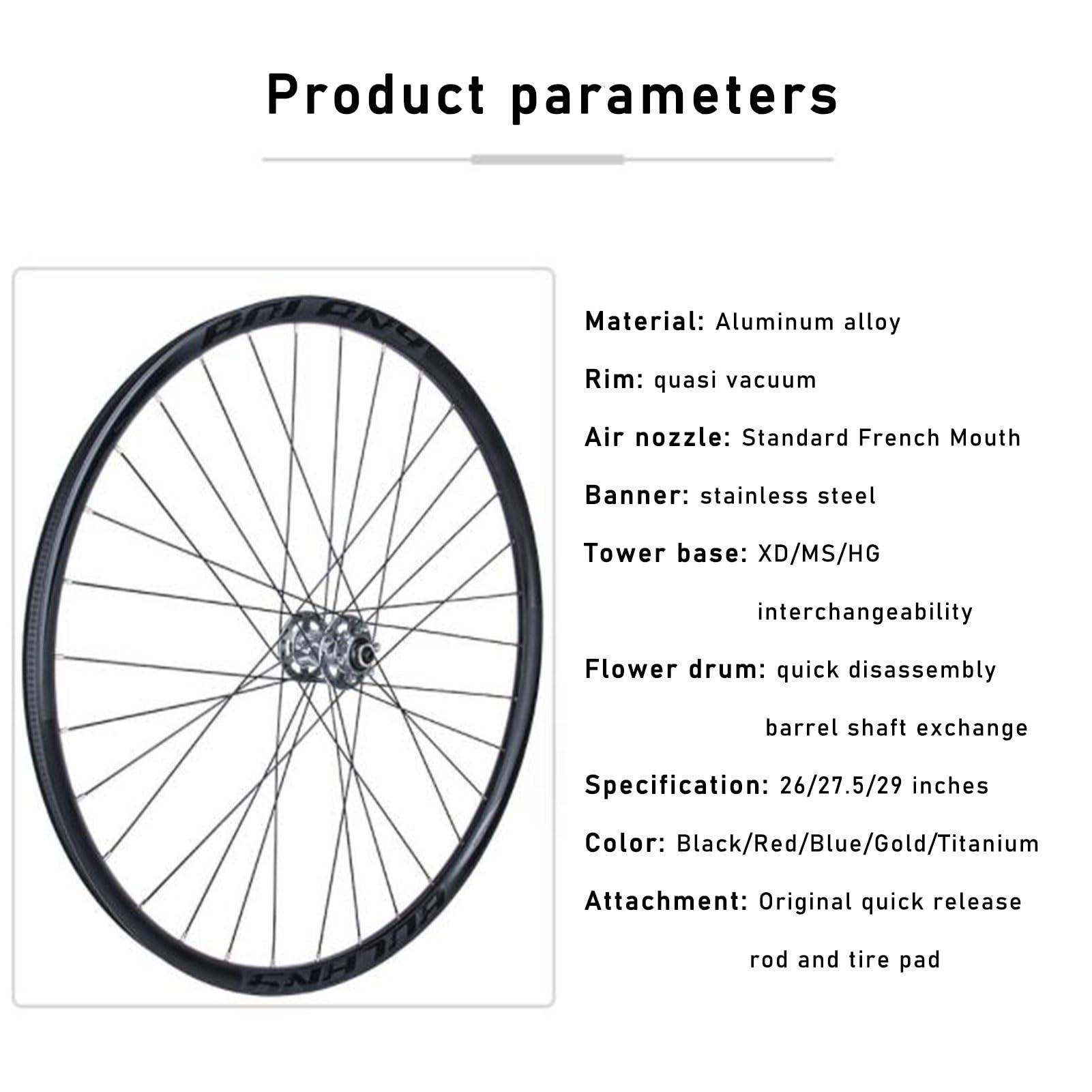 ZECHAO ZECHAO Mountain Bike Wheel Set 26/27.5/29in,Aluminum Alloy Disc Brake Double Wall Rims 32H Spokes Front 2 Rear 4 Bearings 8/9/10/11 Speed Wheelset (Color : Gold, Size : 29inch)