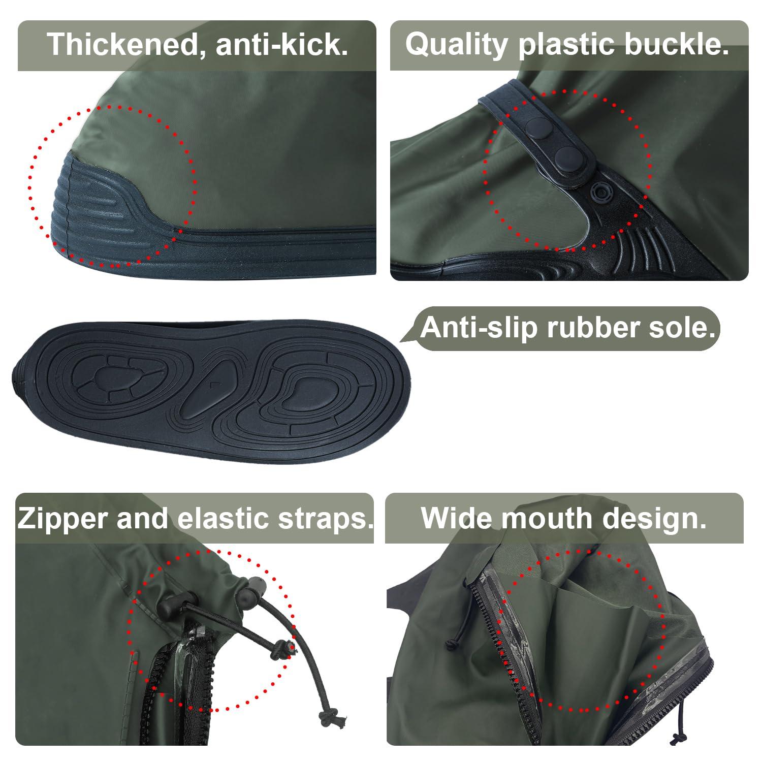 POWNEW POWNEW Waterproof Rain Shoe Covers for Men and Women(XL-X Lage)