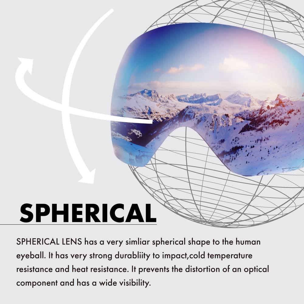 ZERO TECH BASE ZERO TECH BASE Compatible Replacement Lens for Oakley Airbrake XL Snow Goggles Blue Mirror