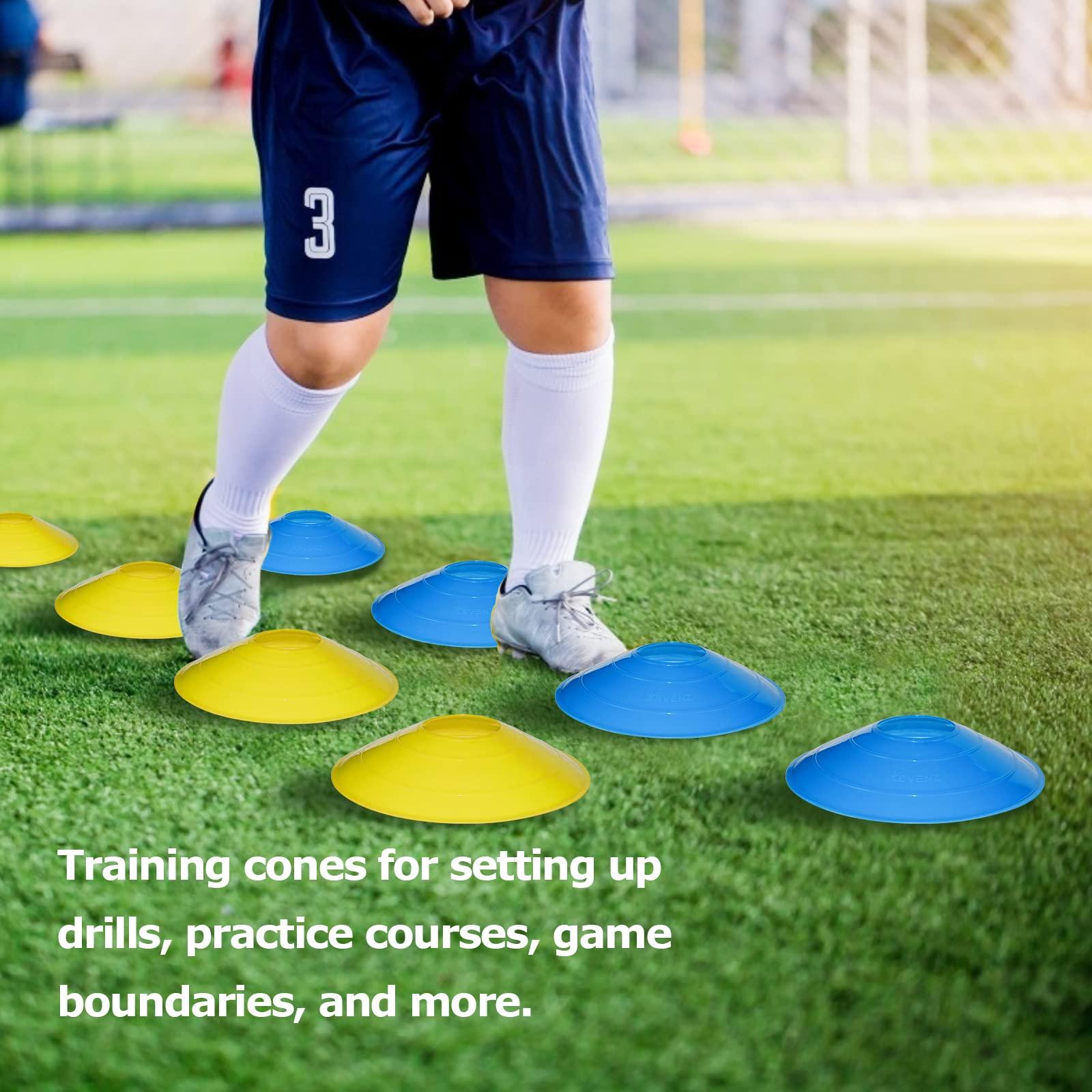 KEVENZ KEVENZ Soccer Cones, Pack of 50 Agility Training Disc Cones for Sports, Multicolor Field Marker for Soccer, Football and More