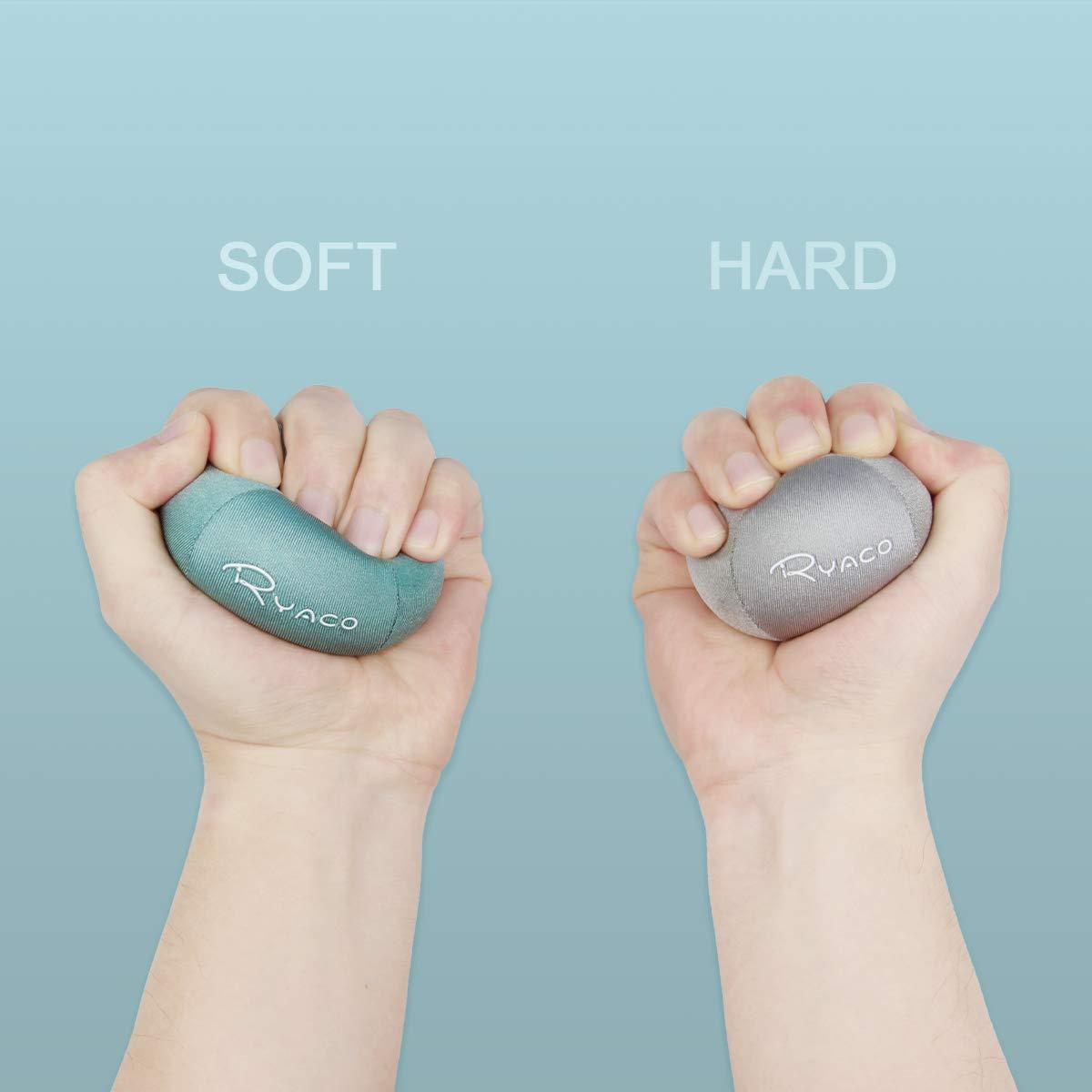 Ryaco Ryaco 2PCS Hand Exercise Gel Stress Balls Set, Soft & Hard Gel Balls Set of 2 for Adults & Kids - Anxiety Relief, Resistance Training, Easy Squeeze, Grip Strength