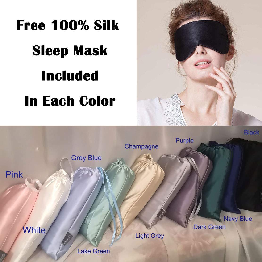 Cozysilk Cozysilk 100% Mulberry Silk Sleeping Bag Liner - 19 Momme Silk Single Size Sleep Sack, Lightweight Travel and Camping Sheet for Hotel (Light Grey, Single Luxury - 41 x 87 inch)