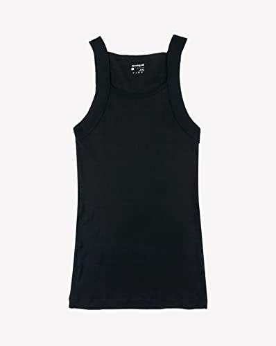 papi Papi Men\'s 3-Pack Cotton Square Neck Tank Top, Black, X-Large