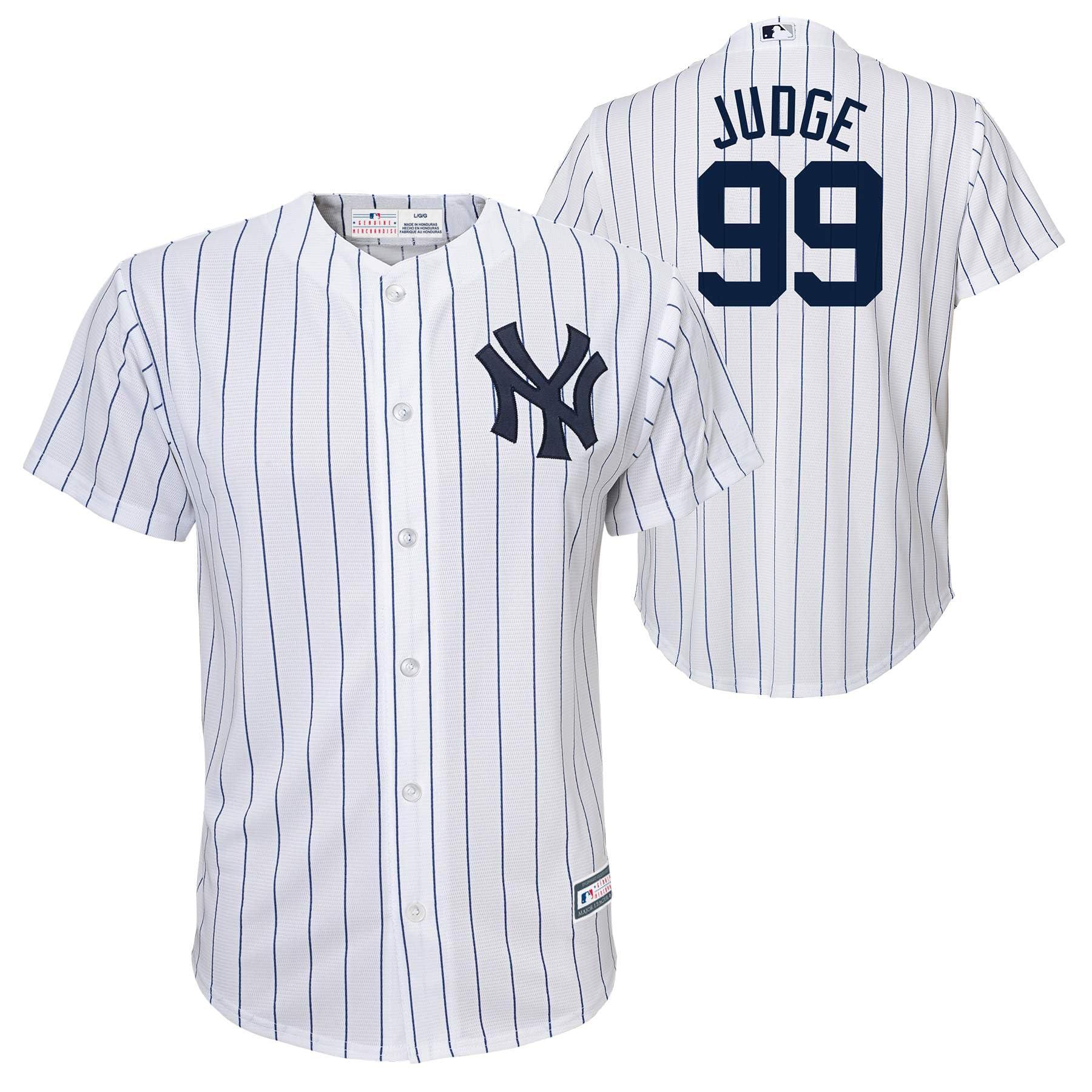 OuterStuff Outerstuff Aaron Judge New York Yankees MLB Kids 4-7 White Home Player Jersey (5-6)