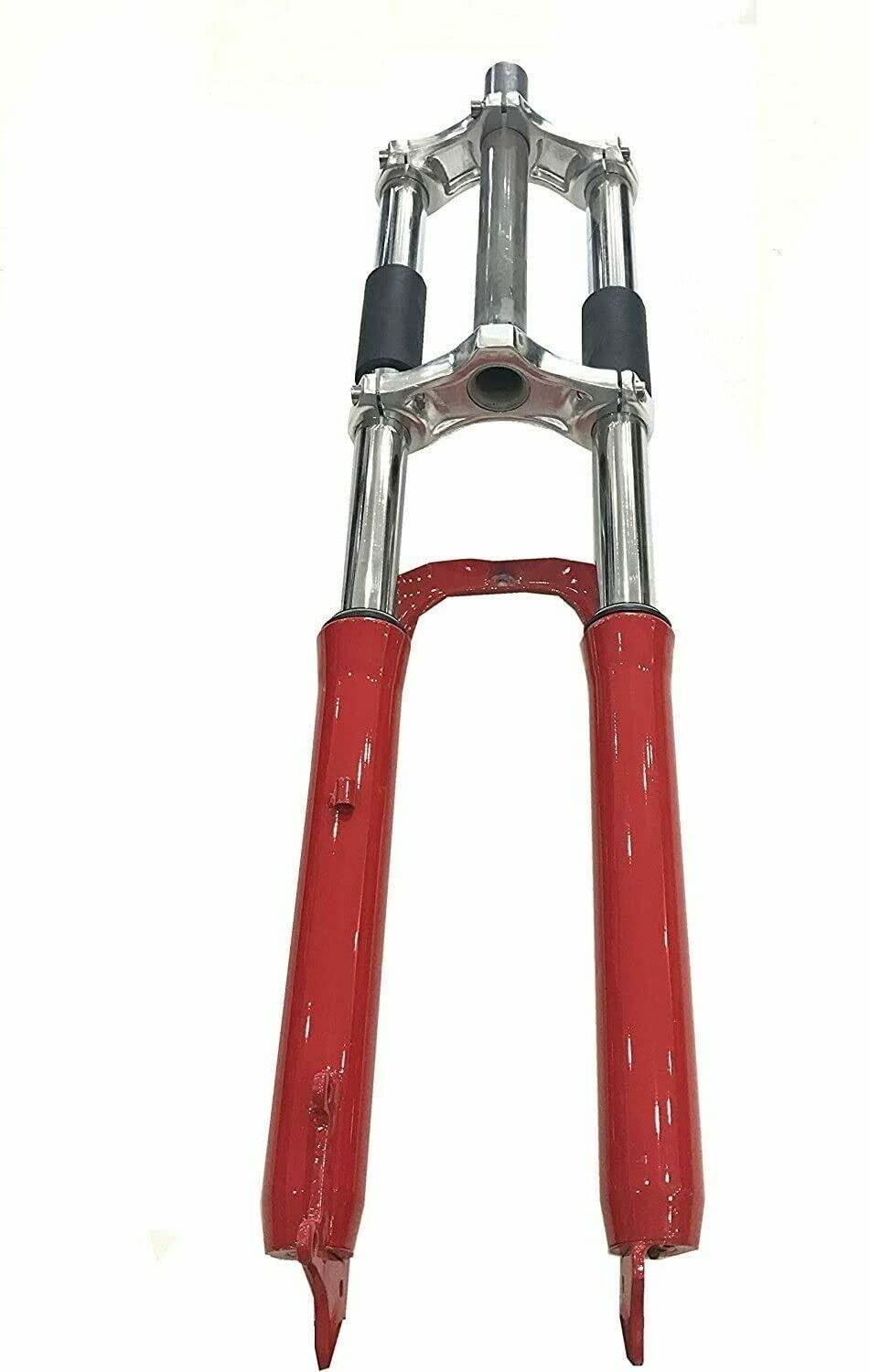 CDHPOWER CDHPOWER Red 26 inch Triple Tree Double Shoulder Suspension Fork with Headset for 26 INCH Bicycle, Gas Motorized Bicycle