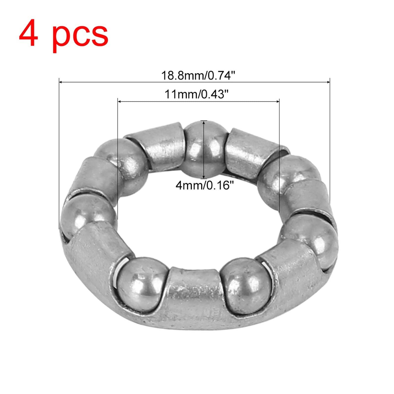 KOVNOVI KOVNOVI Bicycle Headset Steel 7 9 15 20 22 Balls Bike Axle Wheel Ball Frame Bearing Caged Retainer Replacement Accessories (Color : 4pcs 18.8mm)