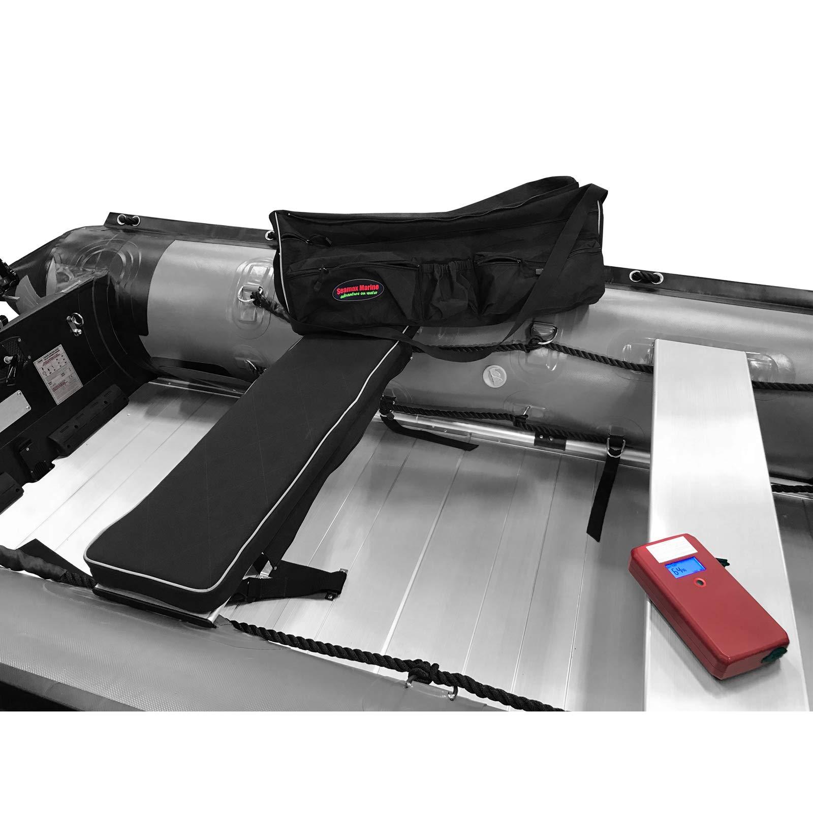 Seamax Seamax Universal Inflatable Boat Bench Seat Cushion and Detachable Seat Bag with Sunlitec 3-Layers Fabric and Reflective Edges (Size E - 46\" for 470-500 Boats)