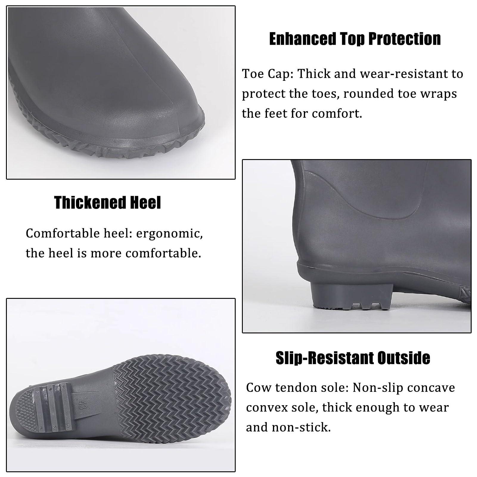 JCWGLY JCWGLY Mens Womens Fishing Waders Boots, 60cm High Knee Hip Wading Boots for Fishing and Hunting, Lightweight Anti Slip(Gray-,10)