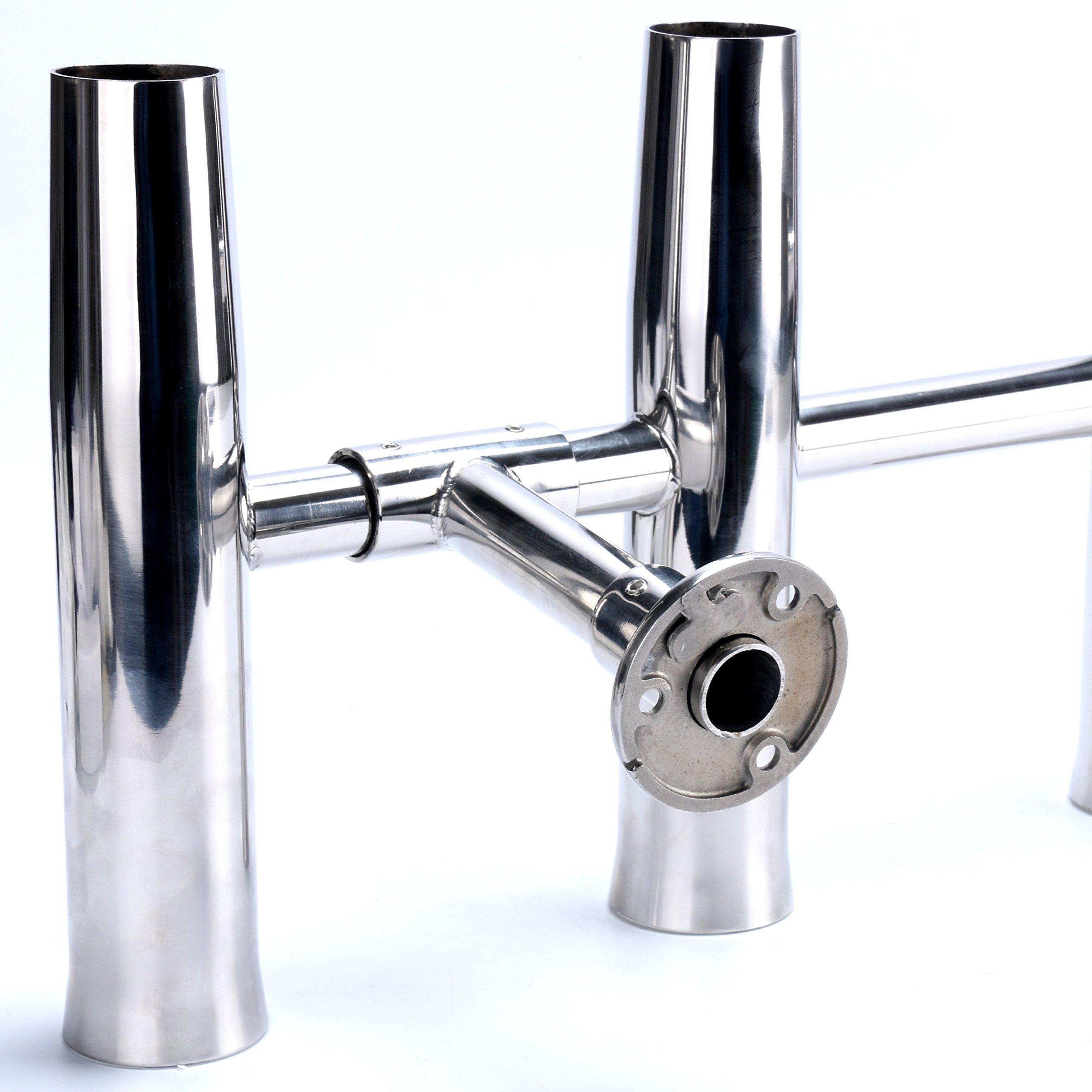 Amarine Made Amarine Made 5 Tube Adjustable Stainless Rocket Launcher Rod Holders , Can Be Rotated 360 Deg