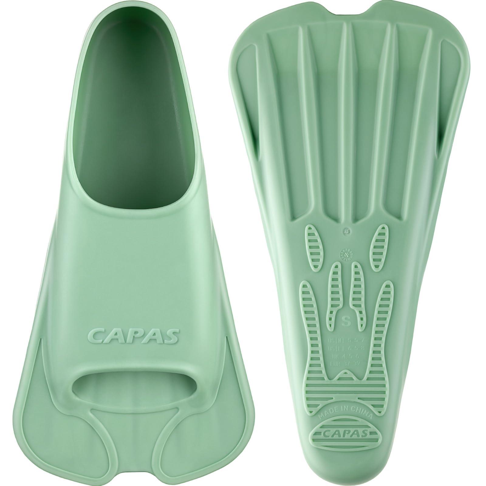 CAPAS CAPAS Swim Training Fins Comfortable Silicone Lap Swimming Short Blade Floating Flippers with Mesh Bag for Adult Men Women Build Leg Strength