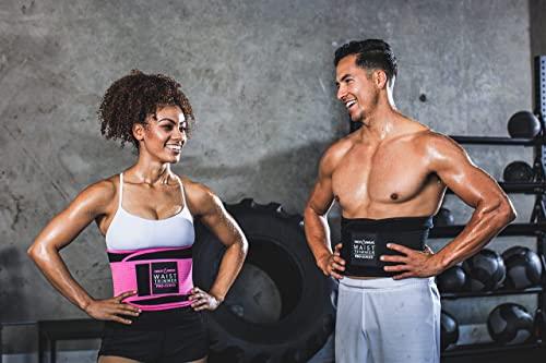 Sports Research Sweet Sweat \'Pro-Series\' Waist Trimmer (Black) with Adjustable Velcro Straps (Medium/Large)