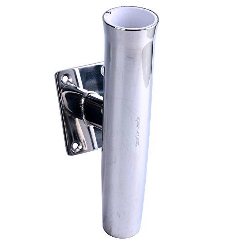 Amarine Made Amarine Made Stainless Steel Tournament Style Single Rod Holder, Transom Mounted, Wall Mounted - 20 Degree