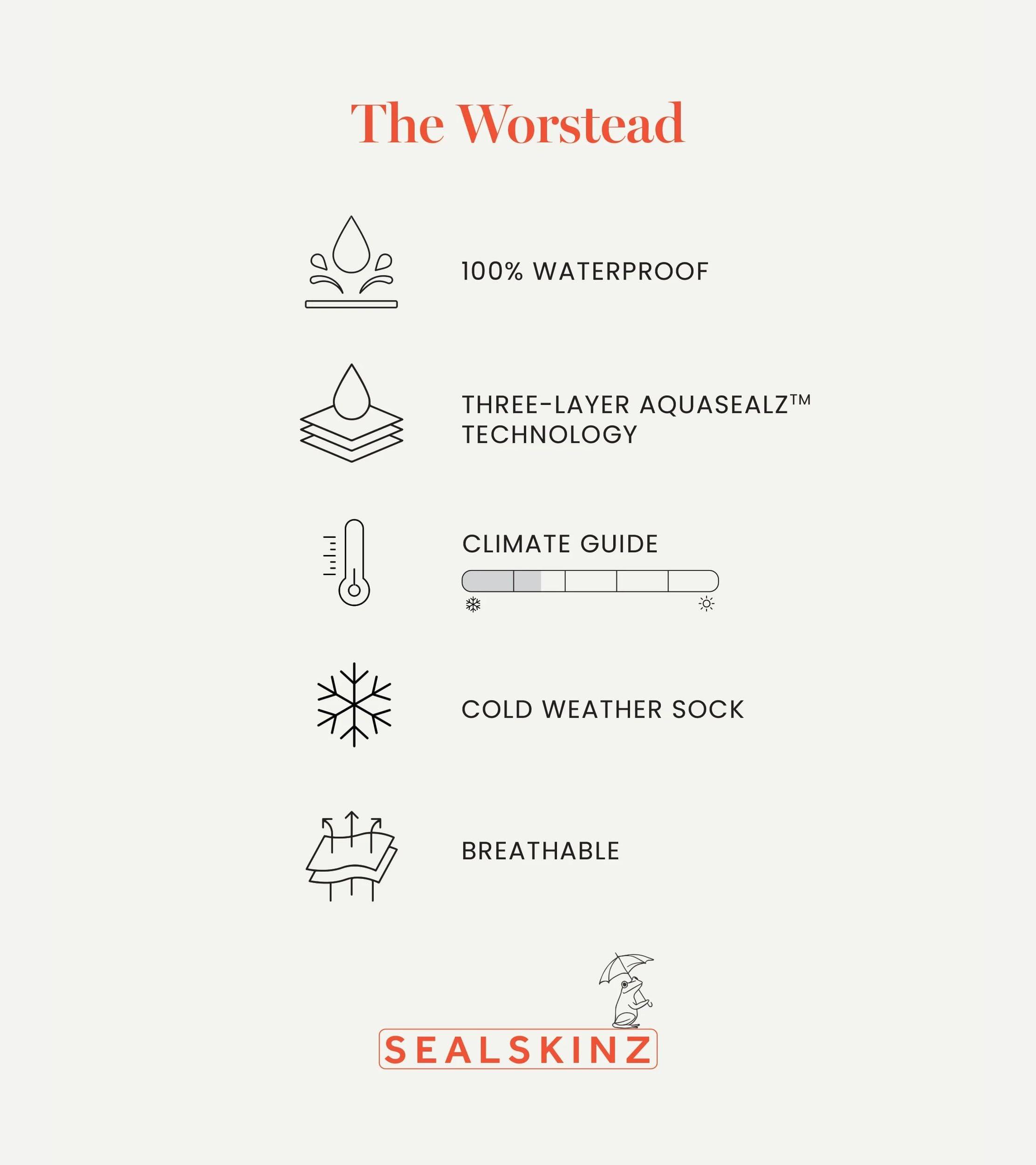 SEALSKINZ SEALSKINZ Worstead Unisex Waterproof Cold Weather Knee Length Sock, Black, M