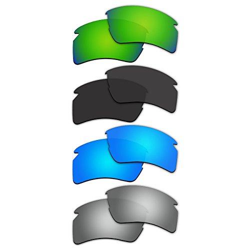 ACOMPATIBLE 4 Pair Replacement Polarized Lenses for Oakley Flak 2.0 XL Sunglasses Pack P11