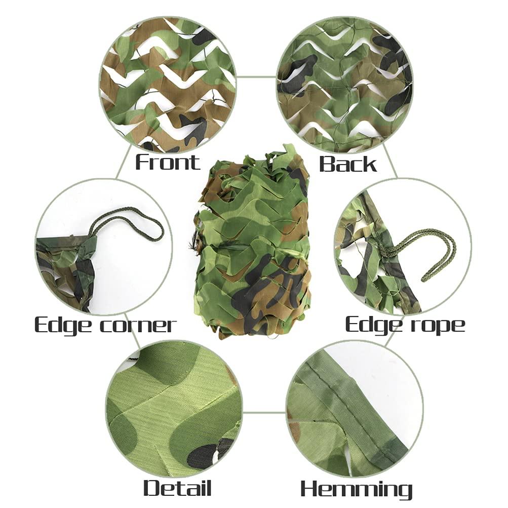 bandezid Camouflage Netting Camo Netting Army Camo Net for Hunting Military Theme Shooting Decoration Sunshade Camping and Building Shelters,Army Military Hunting Forest Camo Net-Camouflage net 2x8m(6.5x26ft)