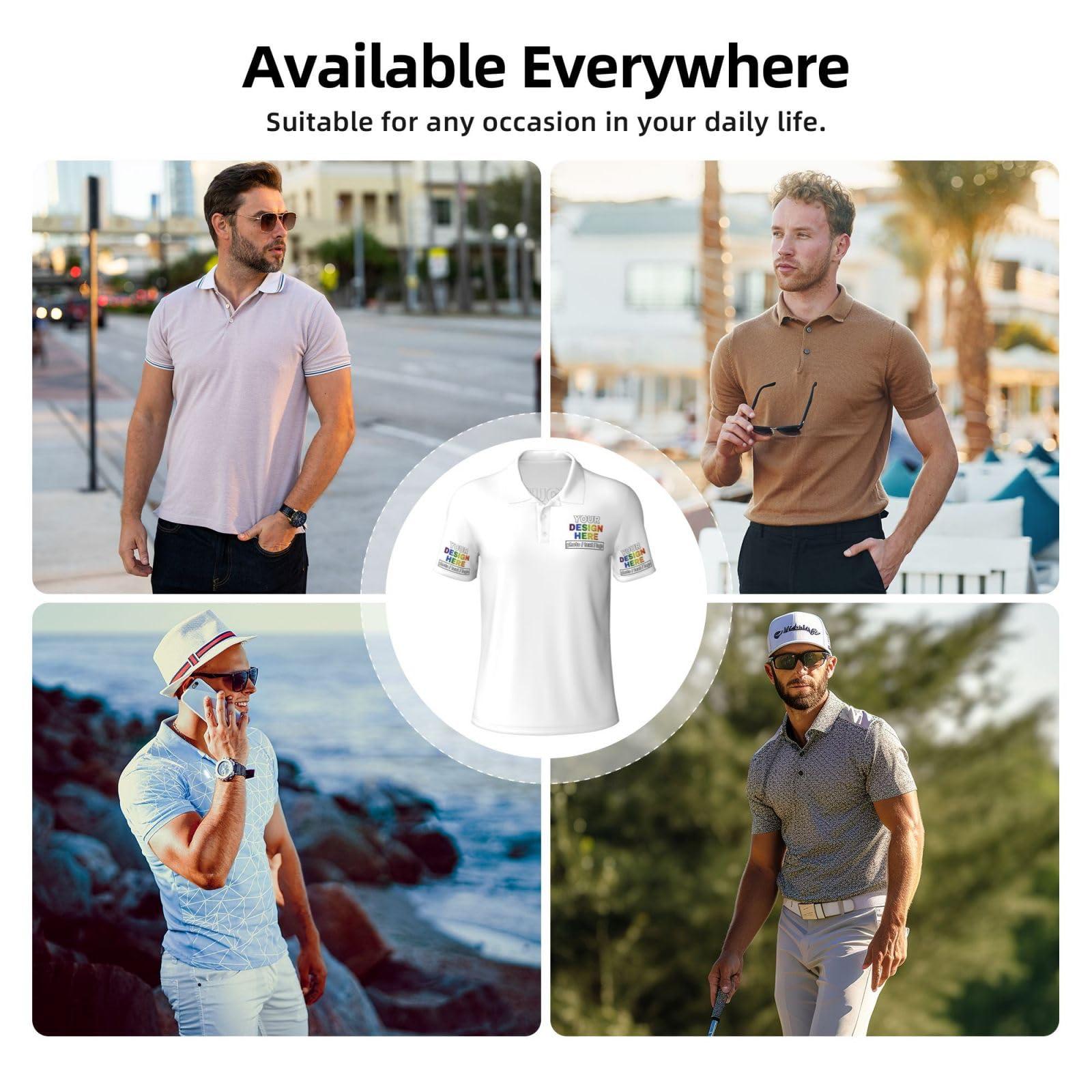 NineFit Basics Custom Polo Shirt Design Your Own Classic Custom Polo Shirts Basic Custom Polo Shirt Men Custom Gifts,XX-Large