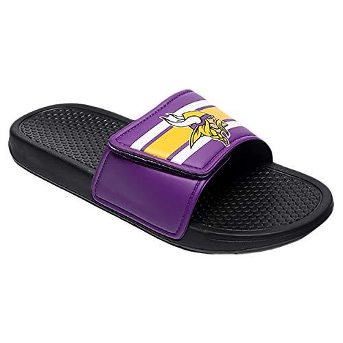 FOCO FOCO Minnesota Vikings NFL Mens Stripe Mens Legacy Sport Slide - M