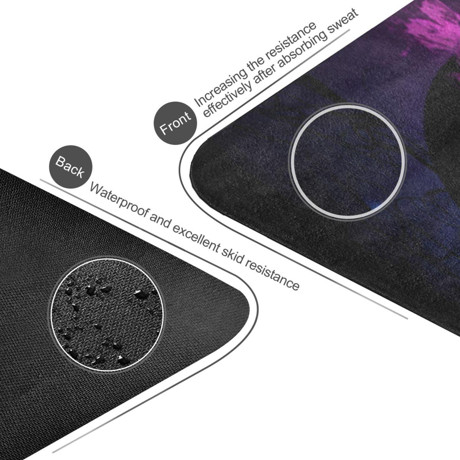 FLildon FLildon Purple Butterfly Yoga Mat Thick Non Slip Yoga Mat Workout Mat for Men Women, Exercise & Exercise Mat for Home Gym, Yoga, Pilates, Stretching, and Floor