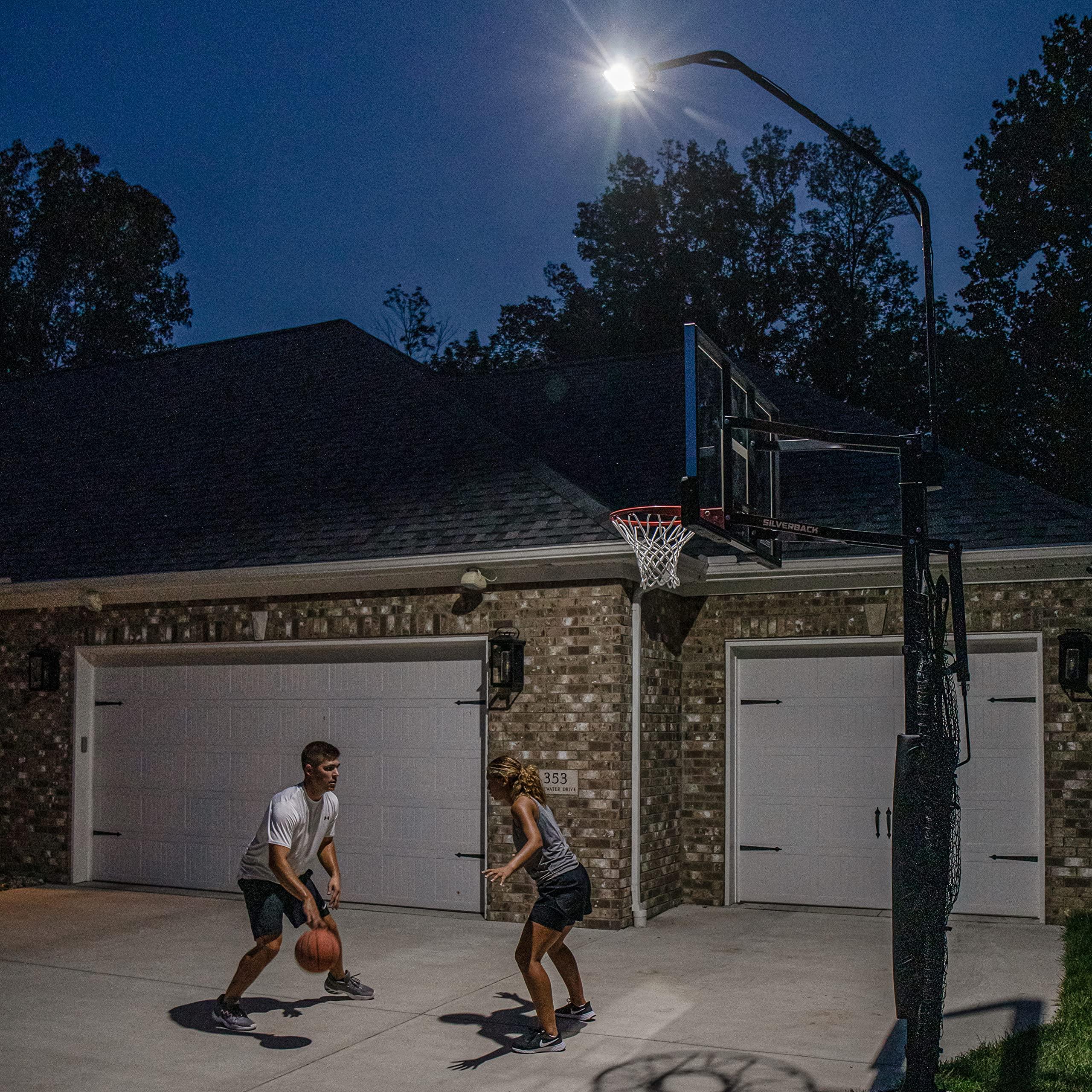 Silverback Silverback LED Basketball Hoop Light Illuminates Backboard, Rim, and Court and Fits Square Silverback and Goaliath In-Ground Hoops