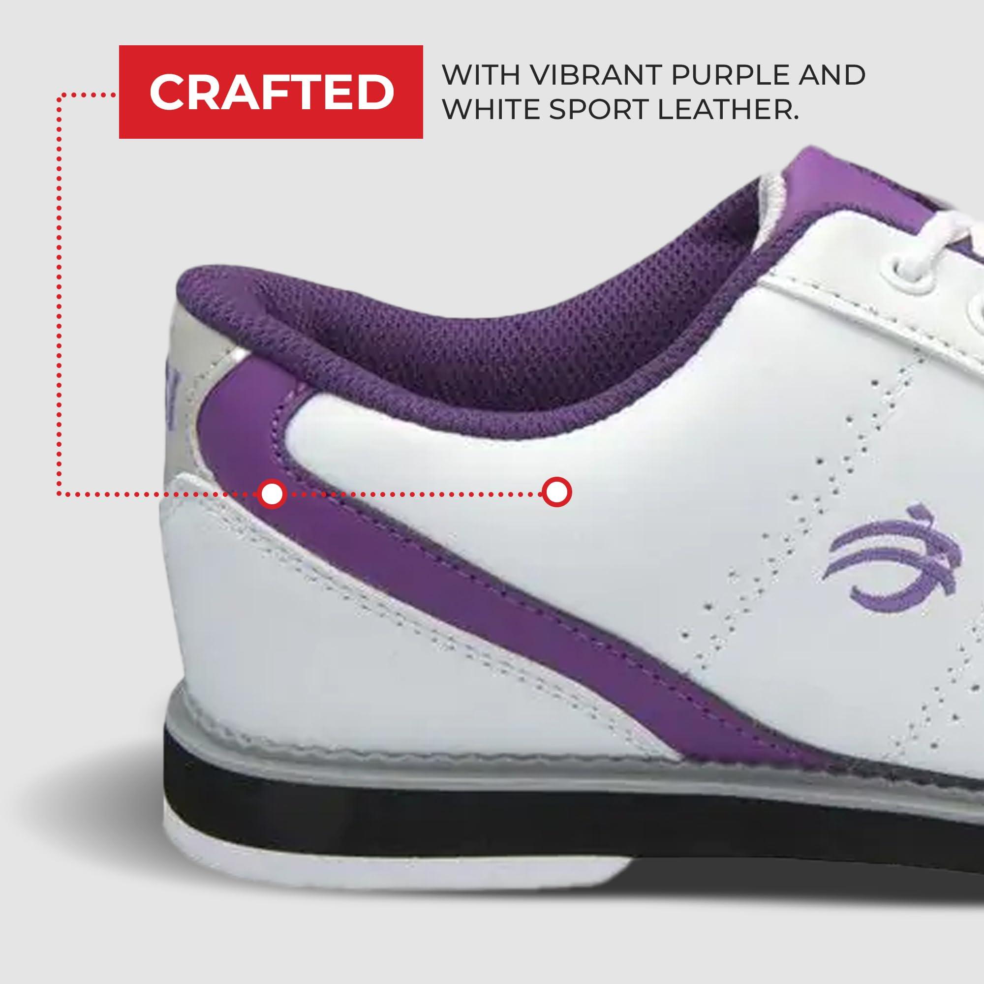 BSI BSI Women\'s 460 Classic Bowling Shoe - Lightweight Shoes with Cushioned Support for Women, Purple & White, Size 11