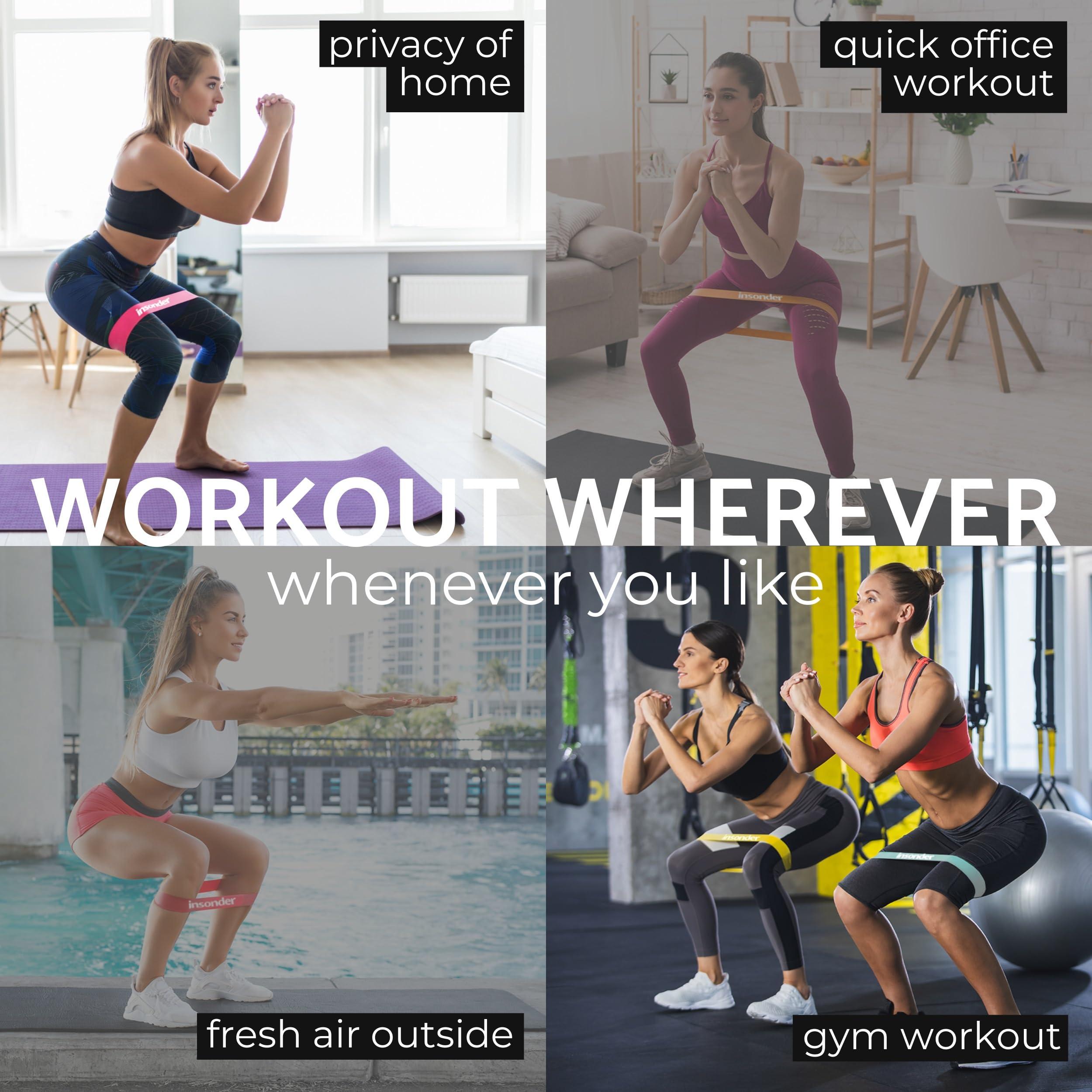 Insonder Insonder Resistance Band Set of 5 - Resistance Bands for Working Out - Exercise Bands Resistance - Workout Bands & Elastic Band - Stretch Bands for Exercise - Fitness Bands, Booty Bands Leg Exercise