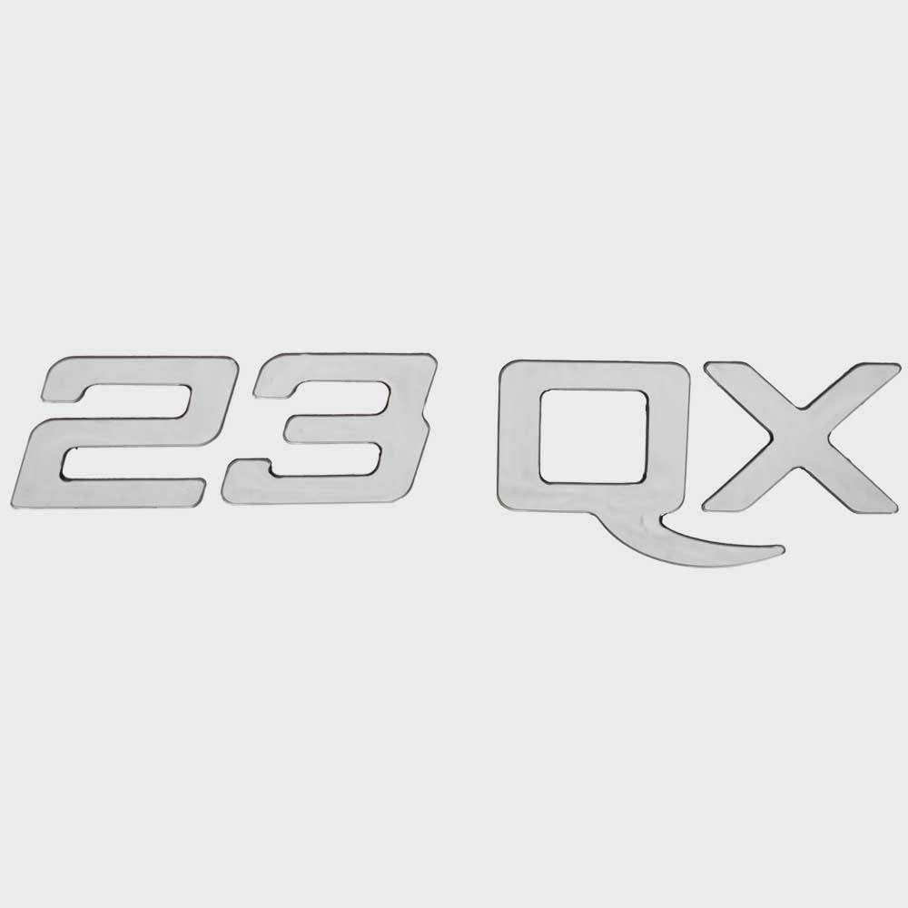 Unavailable Rinker Boat Raised Decal 2190186 | 23 QX Silver 10 x 2 3/8 Inch