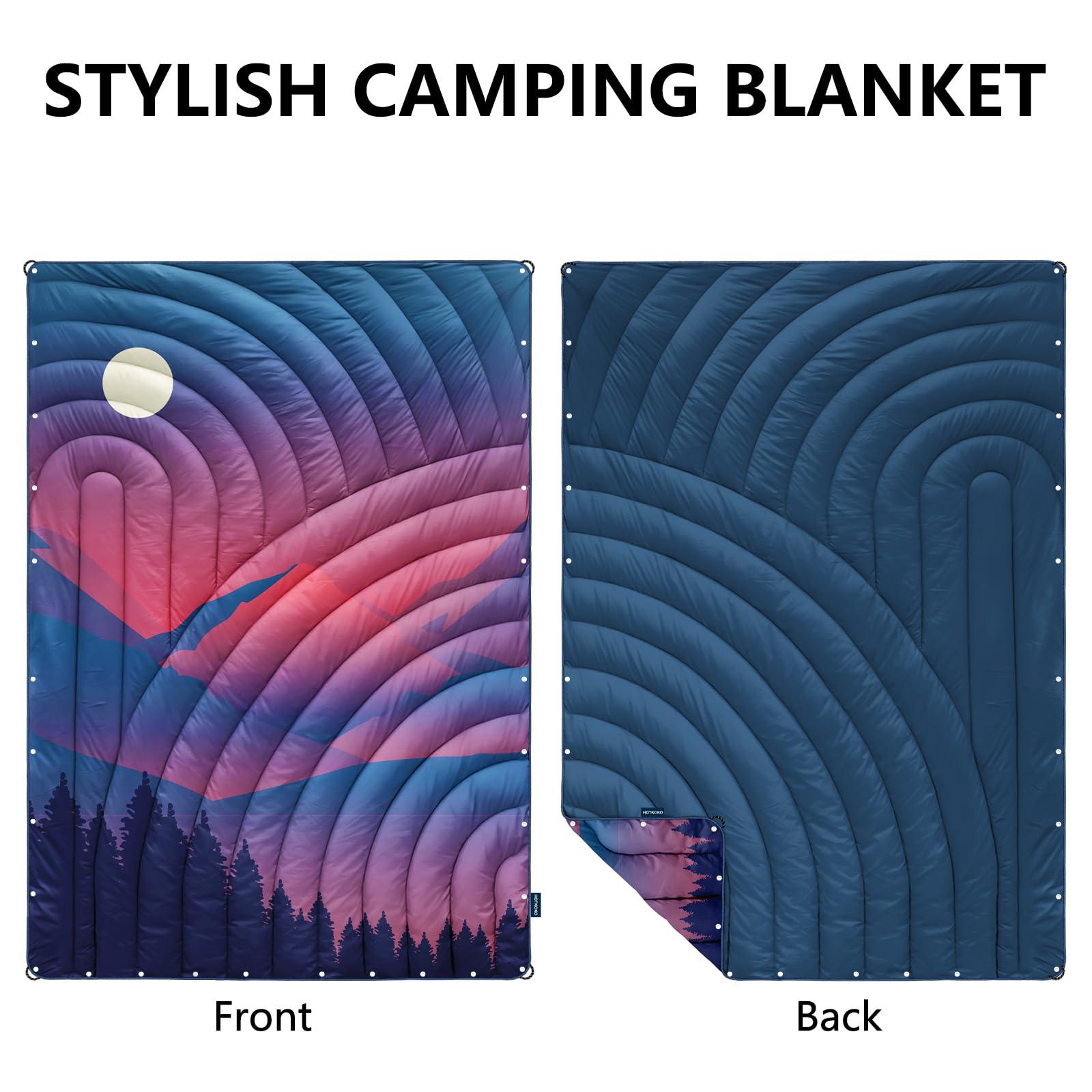 hotkoko hotkoko Camping Blanket,Lightweight Down Alternative Puffy Blanket Packable Outdoor Blanket for Camping,Traveling, Stadium, Hiking, Picnics