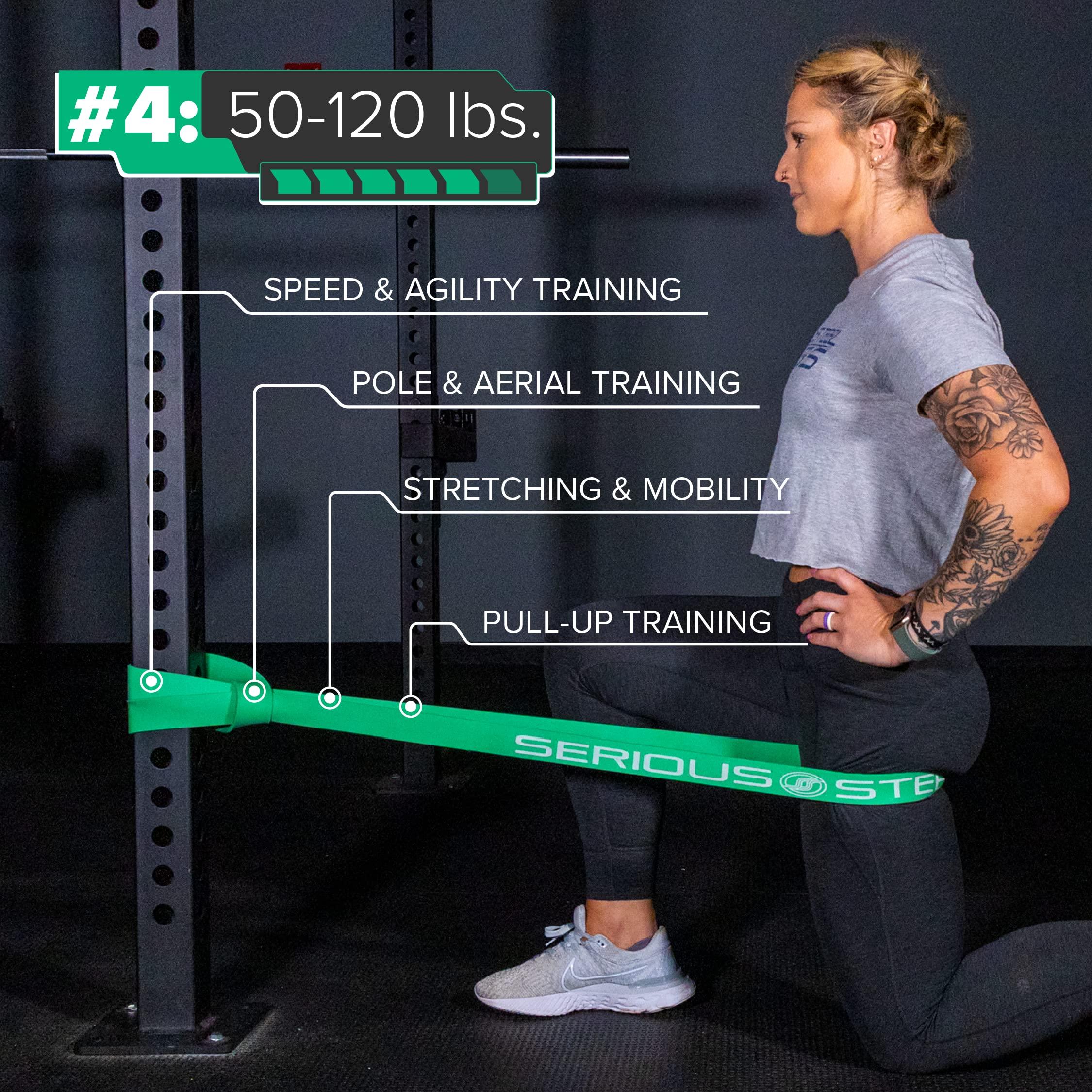 SERIOUS STEEL FITNESS SERIOUS STEEL FITNESS Assisted 41\" Pull-Up Band, Resistance & Stretching, Powerlifting & Pull-ups (#4 Green - Single Band)