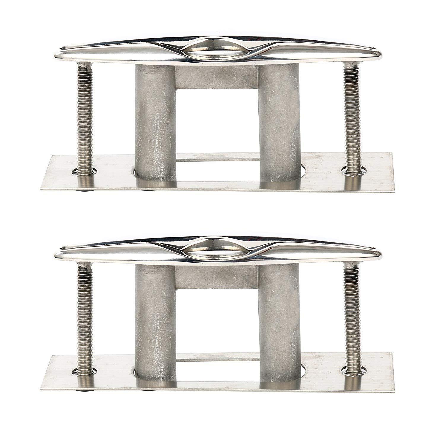 Amarine Made Amarine Made Pair of Boat Marine Stainless Steel 316 Pull up Cleat Flush Mount Cleat Lift (2pcs,8 Inch)