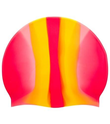 Sporti Sporti Multi Color Silicone Swim Cap - Pink/Yellow Sorbet