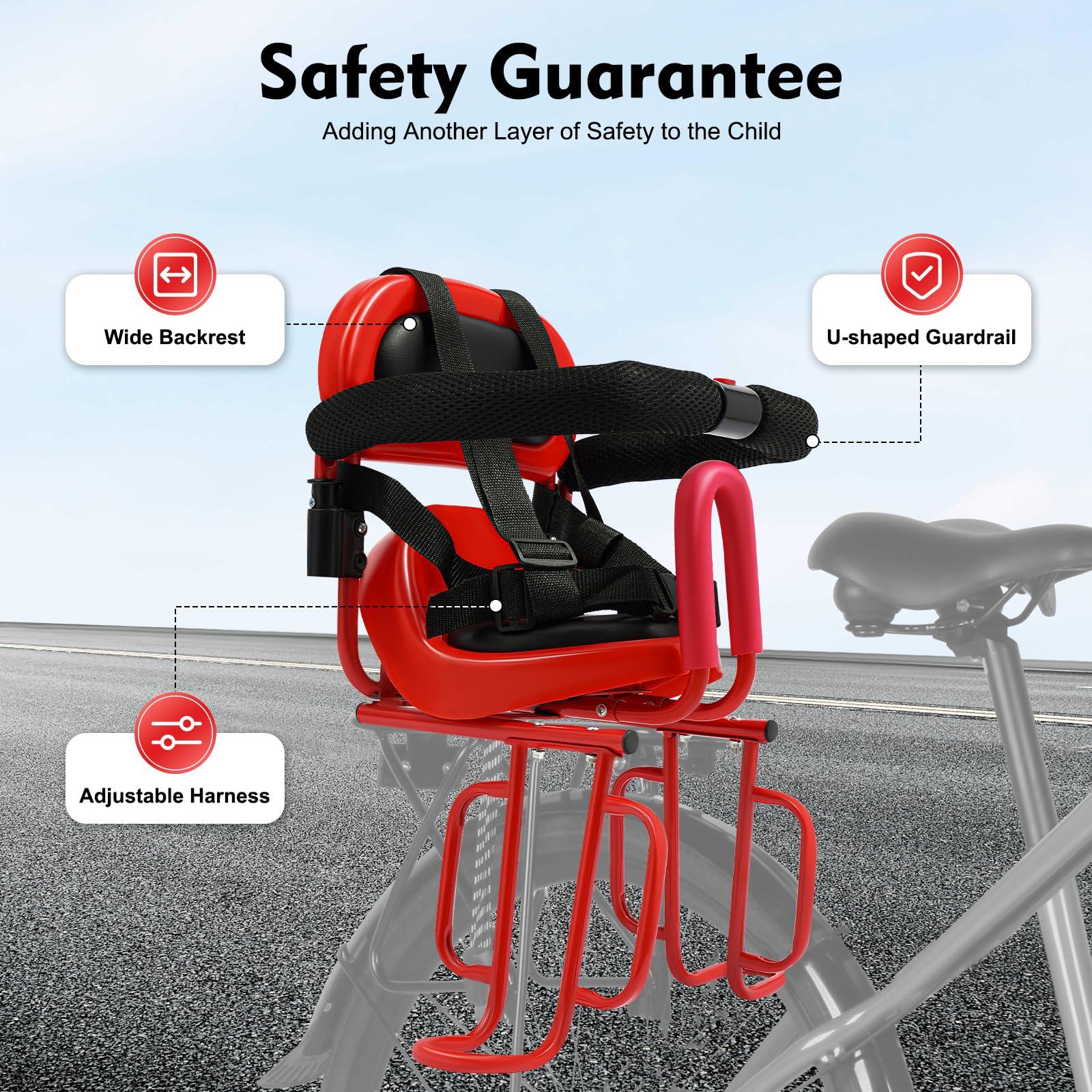 DDBESSIC DDBESSIC Kids Bike Seat, Comfortable Rear Child Bike Seat, Back Mount Child Seat for Adult Bike, Removable Toddlers Bicycle Seat with Wider Footrest and Guardrail