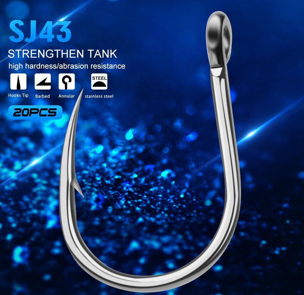 Cuoyuqie Cuoyuqie 30pcs Fishing Hook Assorted Size Versatile Bait Soft Lure Fly Tying Carp Strong Steel 3/0