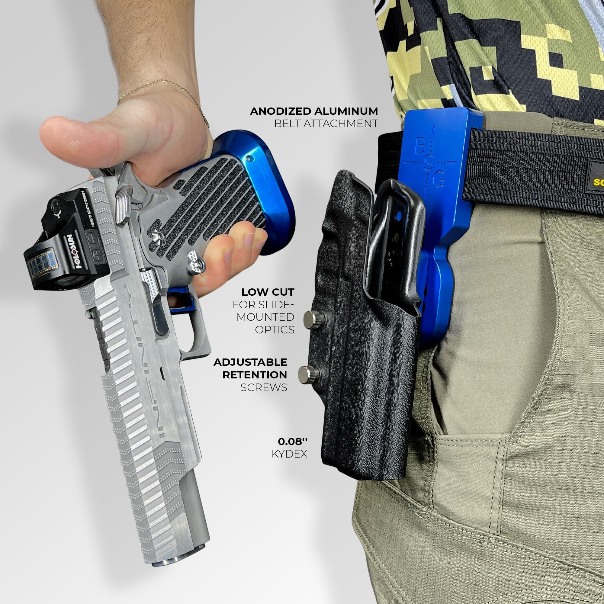 Black Scorpion Outdoor Gear Pro Heavy Duty Competition Holster fits Beretta 92XI SAO, SAO Gara, SAO Tactical, Squalo (Right-Hand Draw, Red/Black)