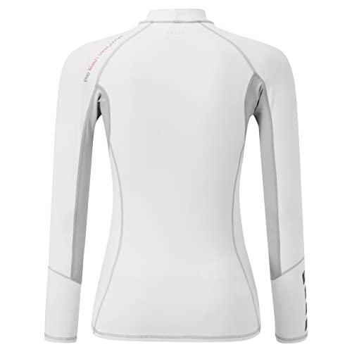 Gill Gill Womens Long Sleeve Pro Rash Guard Shirt Vest 50+ UV Sun Protection for All Water Sports Surfing Paddle Board Kayaking White