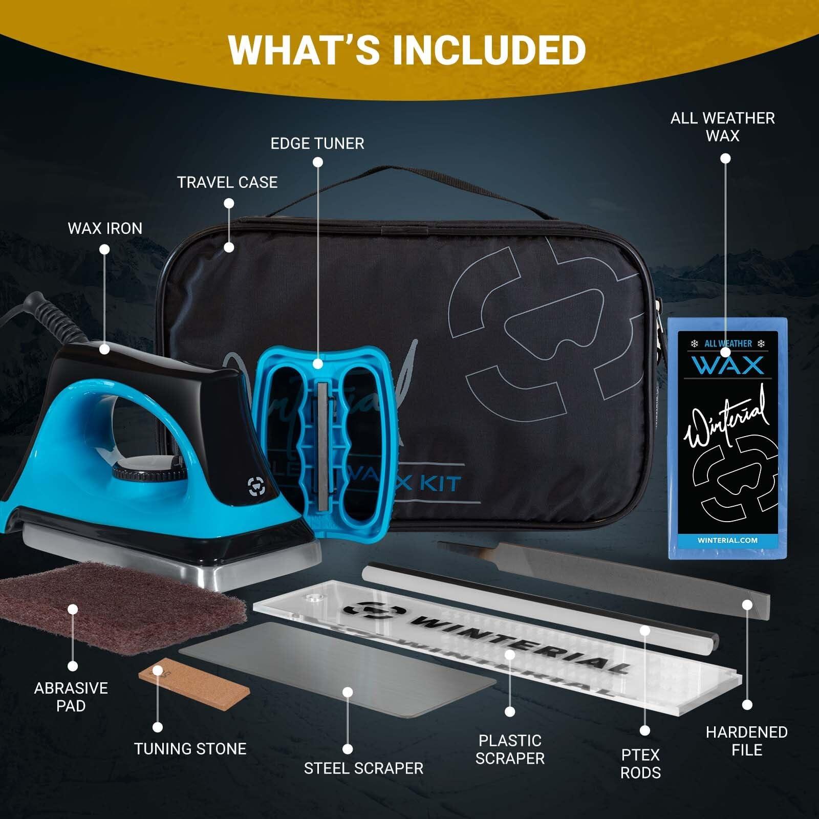 Winterial Winterial Snowboard and Ski Tuning Kit, with Iron, All-Temp Snowboard Wax, Angled Edge Tuner File, PTEX Rods and Wax Apron