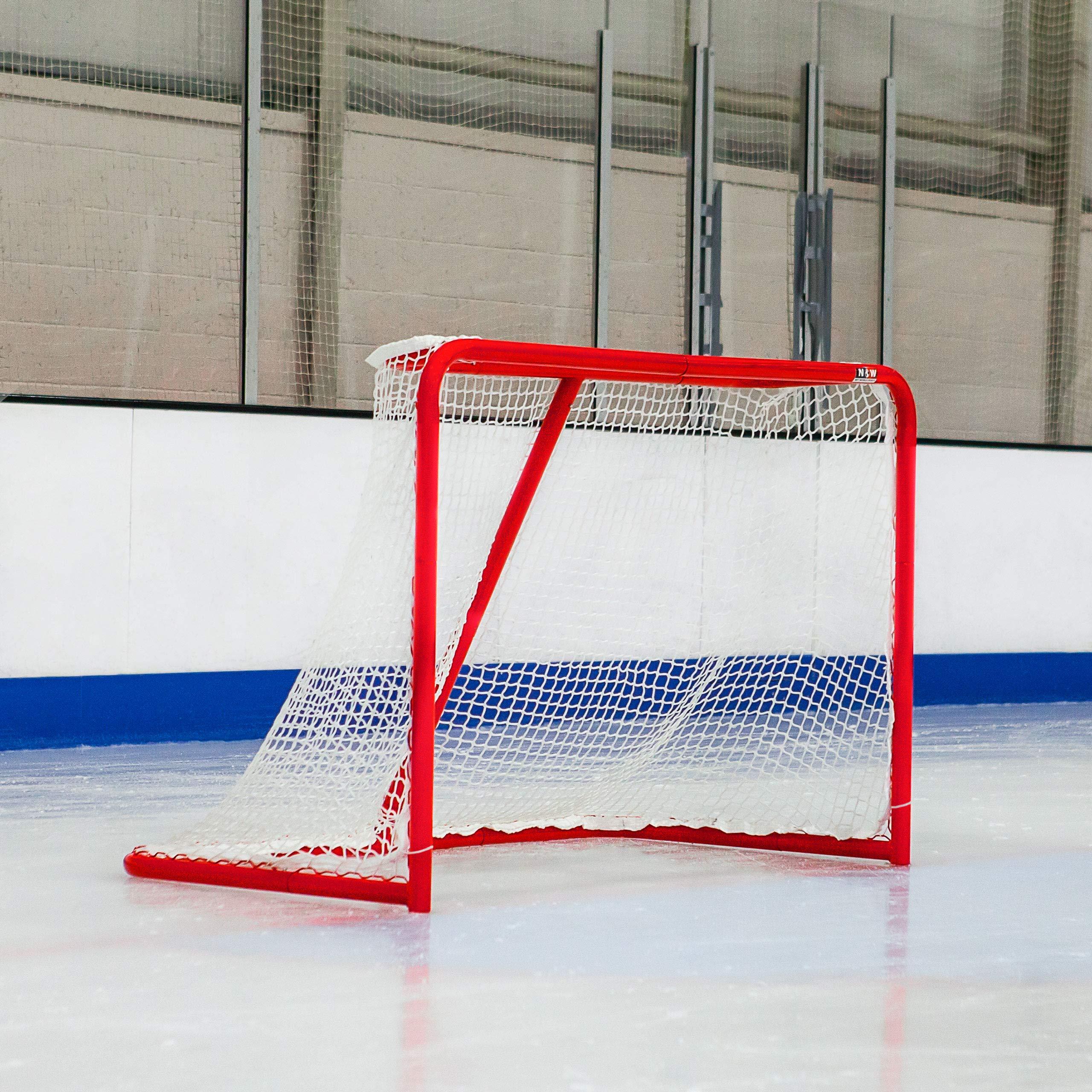 FORZA FORZA Professional Hockey Goal & Net | Official Size Ice Hockey Goal with 5mm Net and 2in Galvanized Steel Frame | Regulation Hockey Goal | Professional Hockey Goals