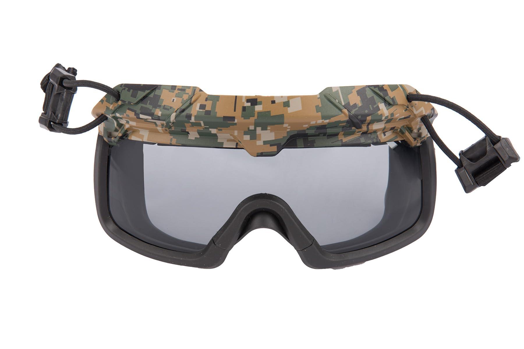 Lancer Tactical Lancer Tactical Safety Goggle for Bump Type Helmet (Helmet Not Included) (Digital Woodland Frame/Smoke Lens)
