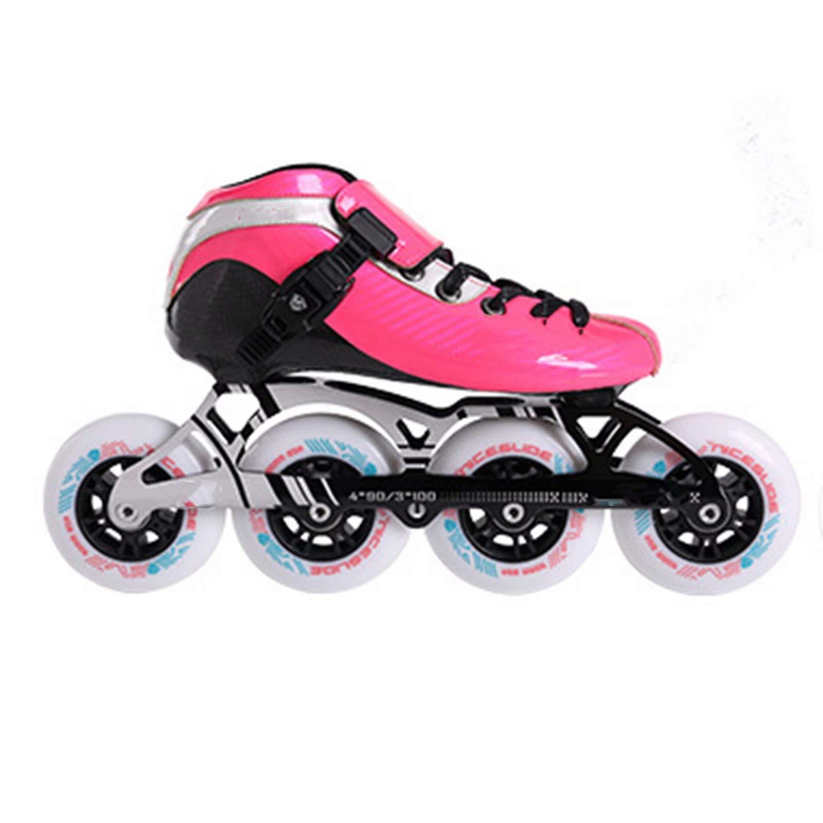 PSAKGHG Inline Skates Roller Skates for Adult - Professional Carbon Fiber Speed Skating Shoes Children can Use 4X90MM Wheels Men and Women Speed Skating Roller Shoes