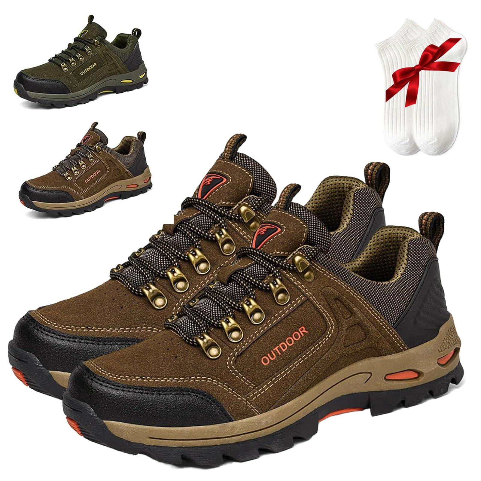 AODGHC AODGHC Duddle Orthopedic Shoes for Men, Duddle Orthopedic Genuine Leather Shoes, Men's Comfy Arch Support Waterproof Lightweight Handmade Orthopedic Walking Shoes Sneakers (Khaki,41/US8)