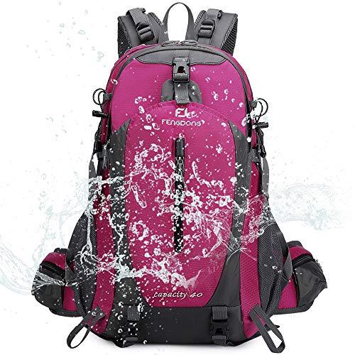 FENGDONG FENGDONG 40L Waterproof Lightweight Outdoor Daypack Hiking,Camping,Travel Backpack for Women Men Pink